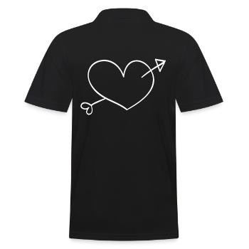 herzchen liebe - Männer Poloshirt - Schwarz - Hinten - Kai (181cm)