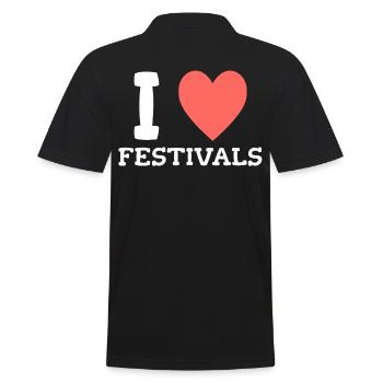 I love Festivals - Men's Polo Shirt - black - Back - Kai (181cm)
