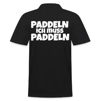 Paddeln ich muss paddeln - Männer Poloshirt - Schwarz - Hinten - Kai (181cm)