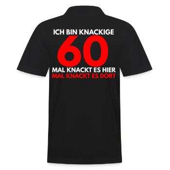 Ich bin knackige 60 mal knackt es hier mal knackt - Männer Poloshirt - Schwarz - Hinten - Kai (181cm)