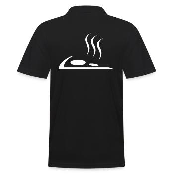 Pizza Pizza - Männer Poloshirt - Schwarz - Hinten - Kai (181cm)