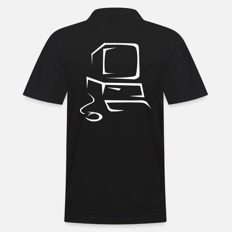 Ancien ordinateur - Polo Homme - noir