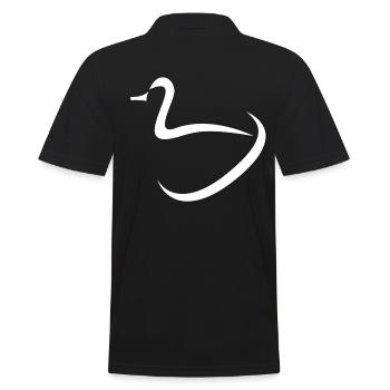 Ente - Männer Poloshirt - Schwarz - Hinten - Kai (181cm)
