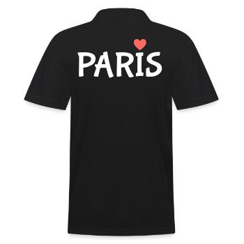 Paris - Männer Poloshirt - Schwarz - Hinten - Kai (181cm)