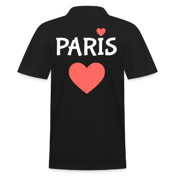 Paris - Männer Poloshirt - Schwarz - Hinten - Kai (181cm)
