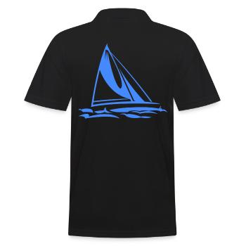 Segelboot - Männer Poloshirt - Schwarz - Hinten - Kai (181cm)