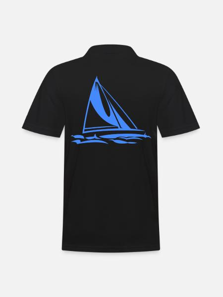 Segelboot - Männer Poloshirt - Schwarz