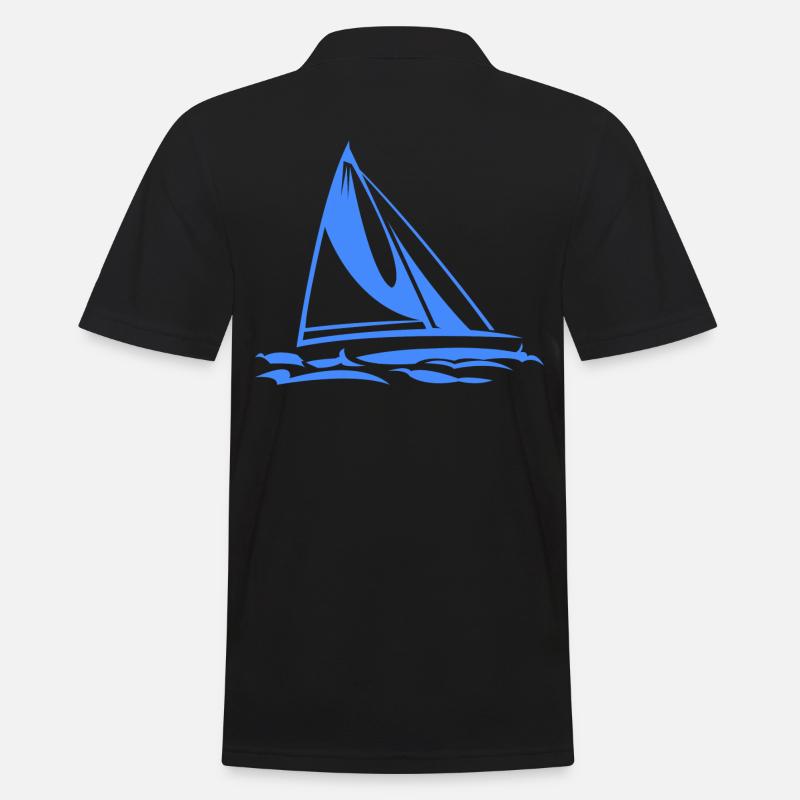 Segelboot - Männer Poloshirt - Schwarz