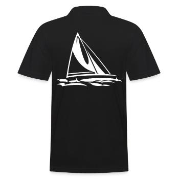 Segelboot - Männer Poloshirt - Schwarz - Hinten - Kai (181cm)