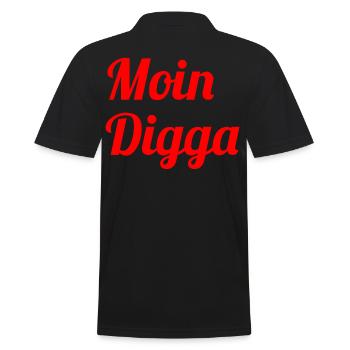 Moin Digga - Men's Polo Shirt - black - Back - Kai (181cm)
