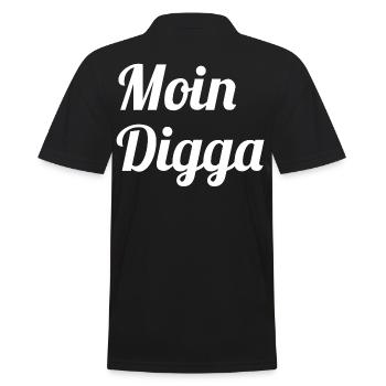 Moin Digga - Men's Polo Shirt - black - Back - Kai (181cm)