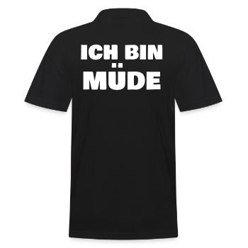 Ich bin Müde - Männer Poloshirt - Schwarz - Hinten - Kai (181cm)