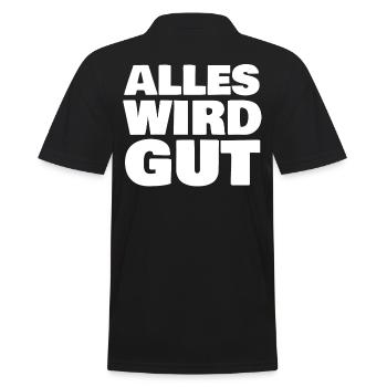 Alles wird gut - Männer Poloshirt - Schwarz - Hinten - Kai (181cm)