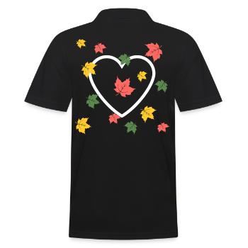 Autumn Love - Men's Polo Shirt - black - Back - Kai (181cm)
