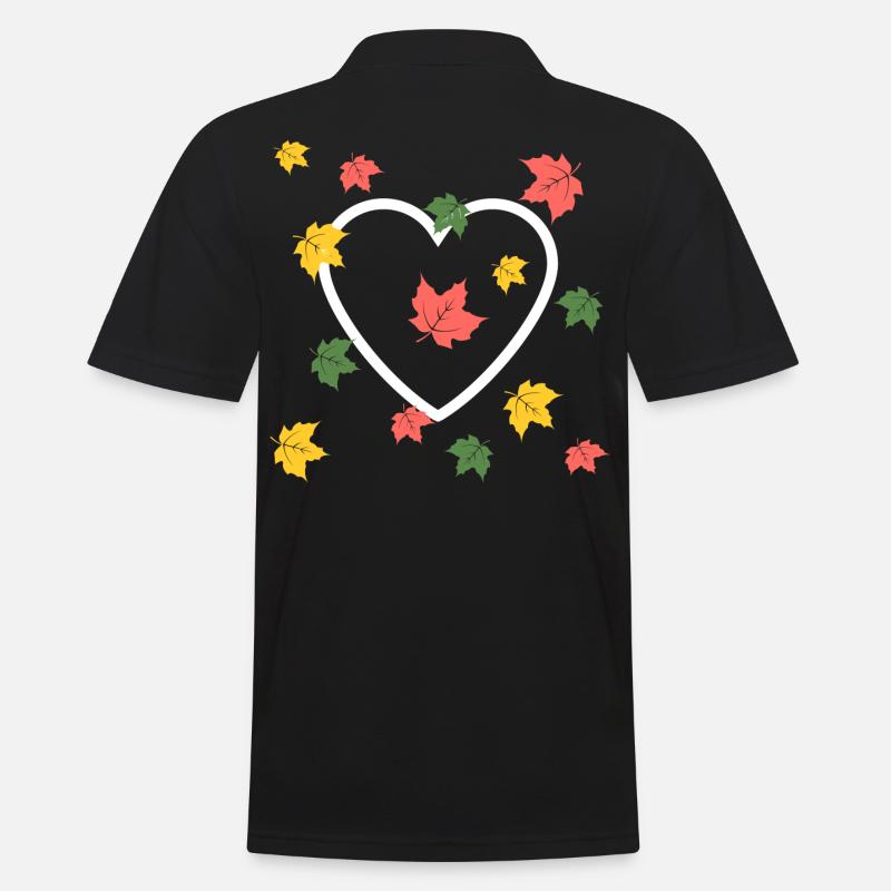 Automne Amour - Polo Homme - noir