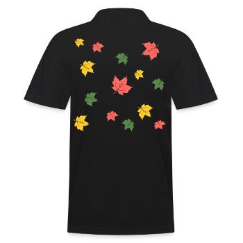 autumn leaves - Men's Polo Shirt - black - Back - Kai (181cm)