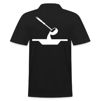 Suppe Suppenlöffel - Männer Poloshirt - Schwarz - Hinten - Kai (181cm)