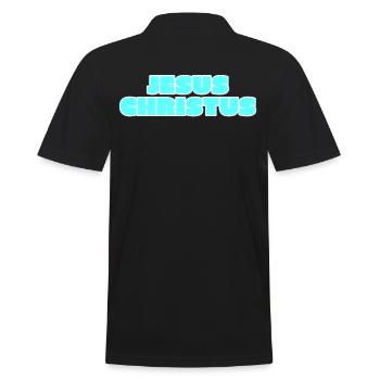 Jesus Christus - Männer Poloshirt - Schwarz - Hinten - Kai (181cm)