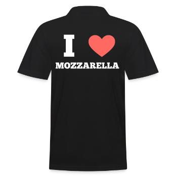 I love Mozzarella - Männer Poloshirt - Schwarz - Hinten - Kai (181cm)