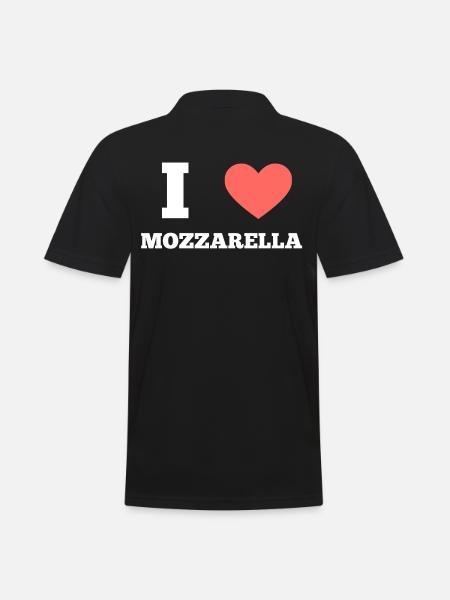 I love Mozzarella - Men's Polo Shirt - black