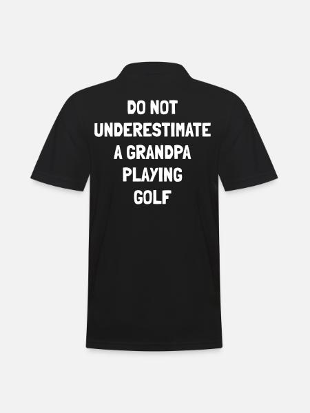 Golf Opa Spruch - Männer Poloshirt - Schwarz
