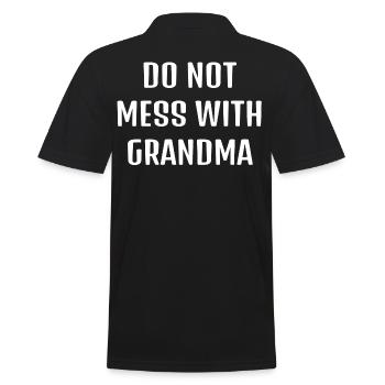 NE MESURE PAS AVEC GRANDMA - Polo Homme - noir - Dos - Kai (181cm)