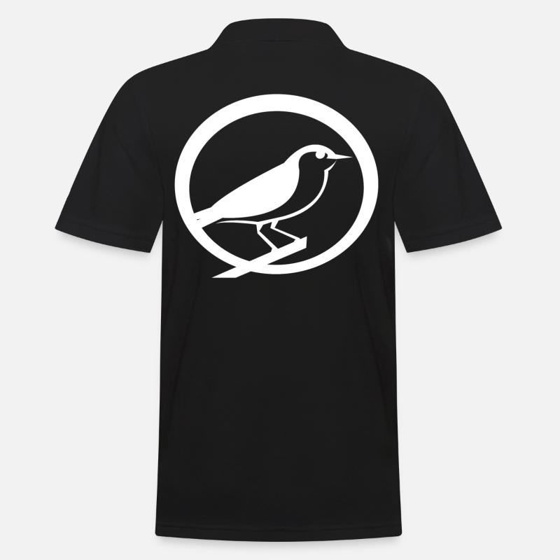 Vogel - Männer Poloshirt - Schwarz