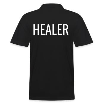 Healer - Men's Polo Shirt - black - Back - Kai (181cm)