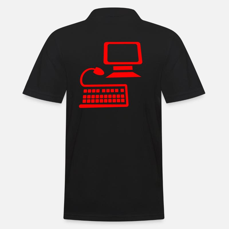 Computer Büroleben - Männer Poloshirt - Schwarz