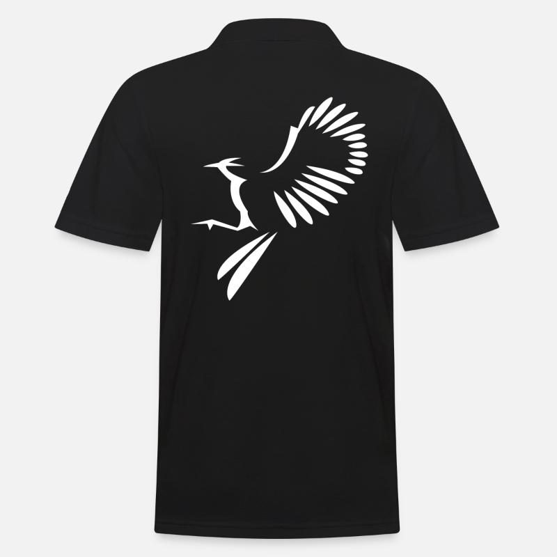 Vogel Abbildung - Männer Poloshirt - Schwarz