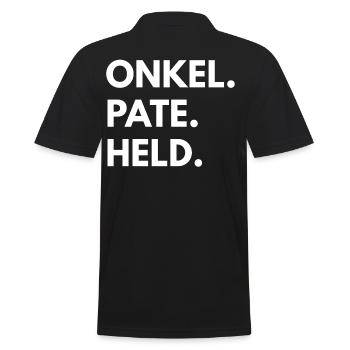 ONKEL PATE HELD - Männer Poloshirt - Schwarz - Hinten - Kai (181cm)