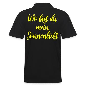 Wo bist du mein Sonnenlicht - Männer Poloshirt - Schwarz - Hinten - Kai (181cm)