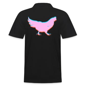 Chicken Chicken 3D Effect - Men's Polo Shirt - black - Back - Kai (181cm)