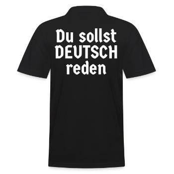Du sollst deutsch reden - Männer Poloshirt - Schwarz - Hinten - Kai (181cm)