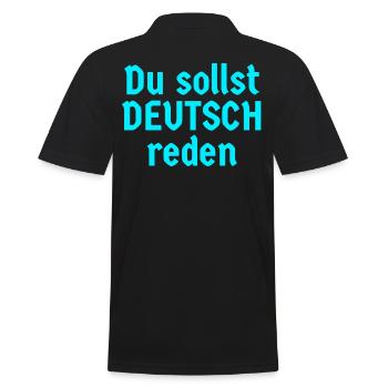 Du sollst deutsch reden - Männer Poloshirt - Schwarz - Hinten - Kai (181cm)
