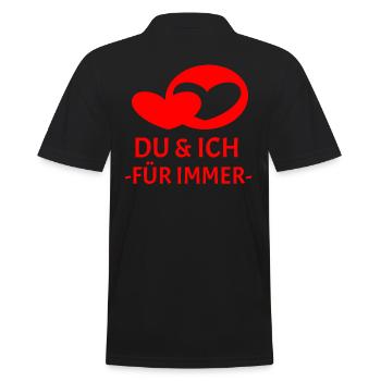 Du & Ich für immer - Männer Poloshirt - Schwarz - Hinten - Kai (181cm)