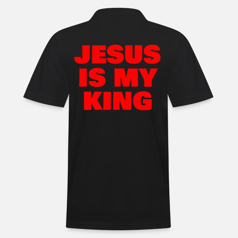 Jesus is my KING - Männer Poloshirt - Schwarz