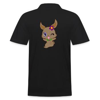 Hase - Männer Poloshirt - Schwarz - Hinten - Kai (181cm)