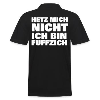 Hetz mich nicht 50 Fuffzich - Männer Poloshirt - Schwarz - Hinten - Kai (181cm)