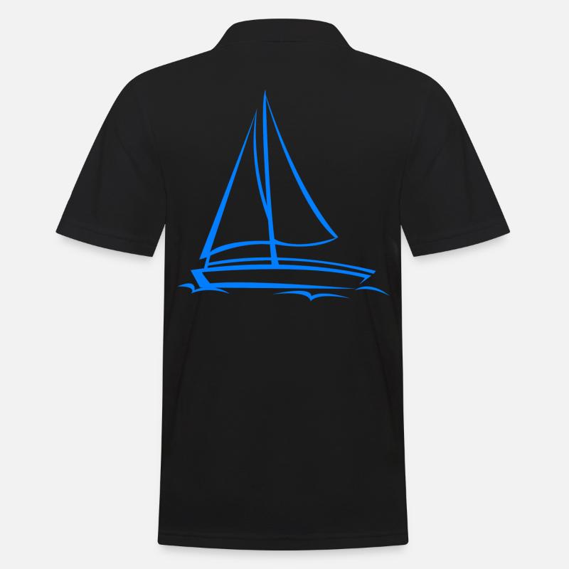 Segelschiff - Männer Poloshirt - Schwarz