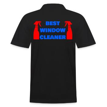 BEST WINDOW CLEANER - Männer Poloshirt - Schwarz - Hinten - Kai (181cm)
