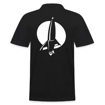 RAKETE - Männer Poloshirt - Schwarz - Hinten - Kai (181cm)