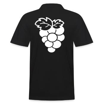 Trauben - Männer Poloshirt - Schwarz - Hinten - Kai (181cm)