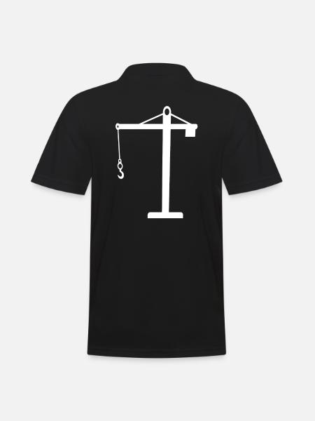 Kran - Männer Poloshirt - Schwarz