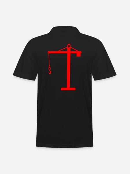 Kran - Männer Poloshirt - Schwarz