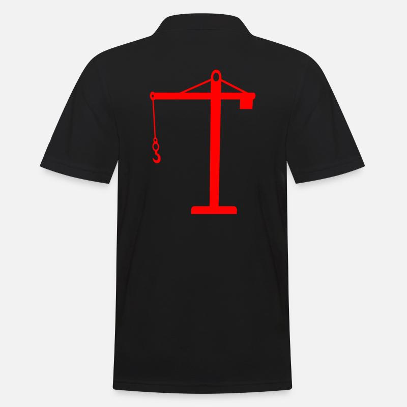 Kran - Männer Poloshirt - Schwarz