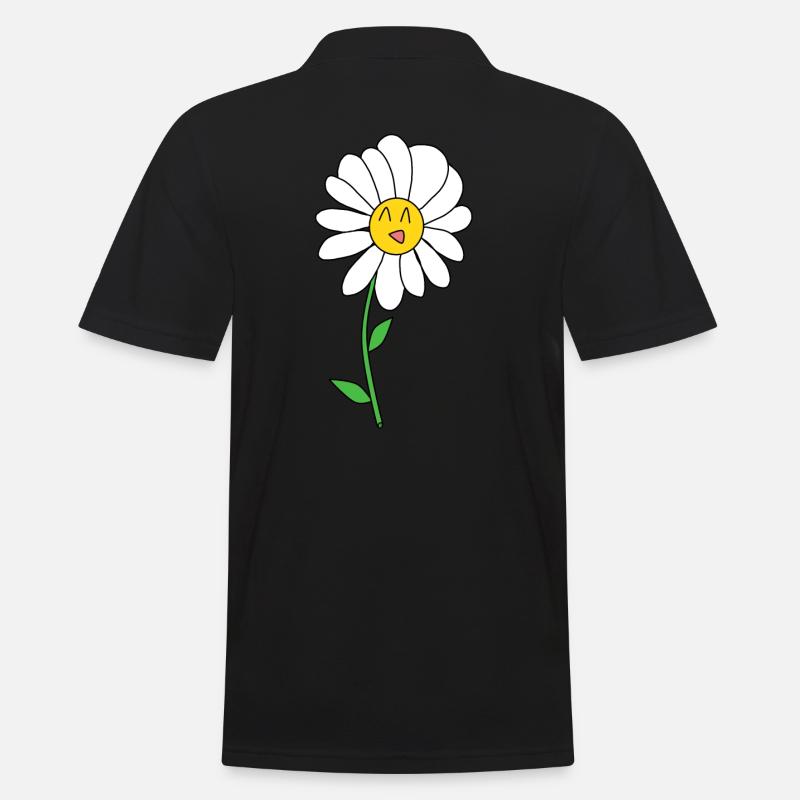 Gänseblümchen - Männer Poloshirt - Schwarz