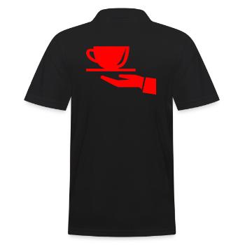 Kellner - Männer Poloshirt - Schwarz - Hinten - Kai (181cm)