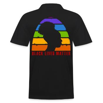Black Lives Matter - Rainbow Afro Girl - Equality - Männer Poloshirt - Schwarz - Hinten - Kai (181cm)