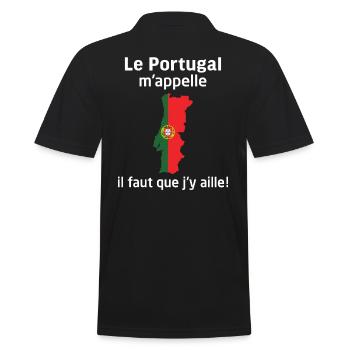 Portugal nennt mich ich muss gehen! - Männer Poloshirt - Schwarz - Hinten - Kai (181cm)